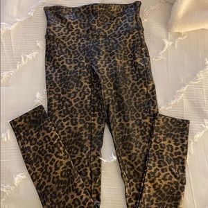 Spanx Faux Leather Leopard Leggings